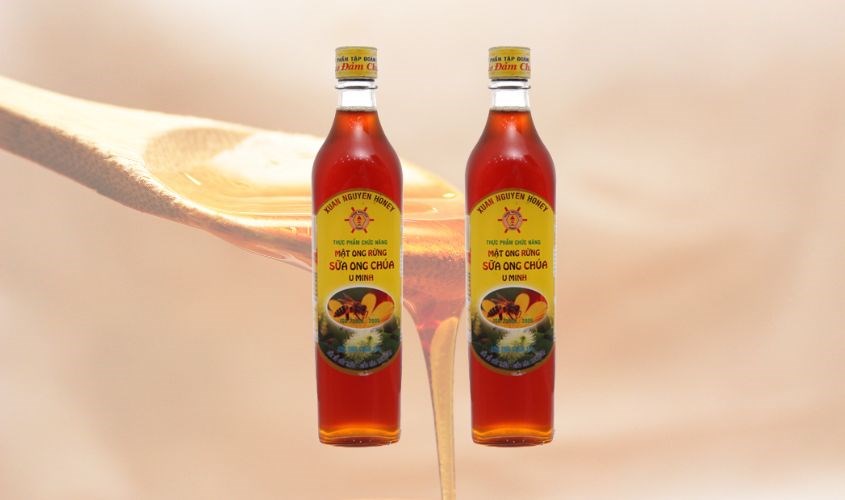 Mật ong rừng nguyên chất pha sữa ong chúa U Minh Xuân Nguyên 500 ml không gây kích ứng