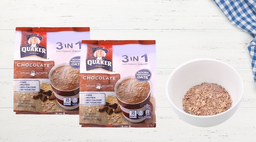 Yến mạch nguyên chất cán mỏng vị chocolate Quaker 420g (dành cho bé từ 3 tuổi)