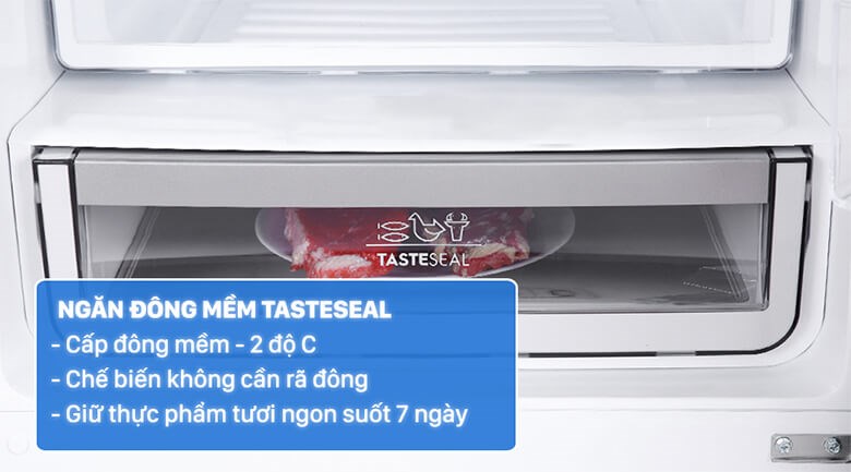 Ngăn đông mềm TasteSeal -2 độ C giúp bảo quản thực phẩm lên đến 7 ngày mà không cần rã đông