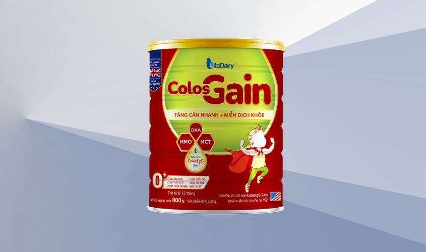 Sữa bột ColosBaby Gain 0+ hương vani 800g hỗ trợ tăng cân