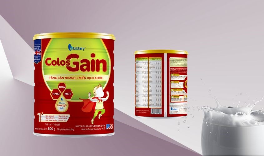 Sữa bột ColosBaby Gain 1+ hương vani 800g tăng cường miễn dịch cho trẻ