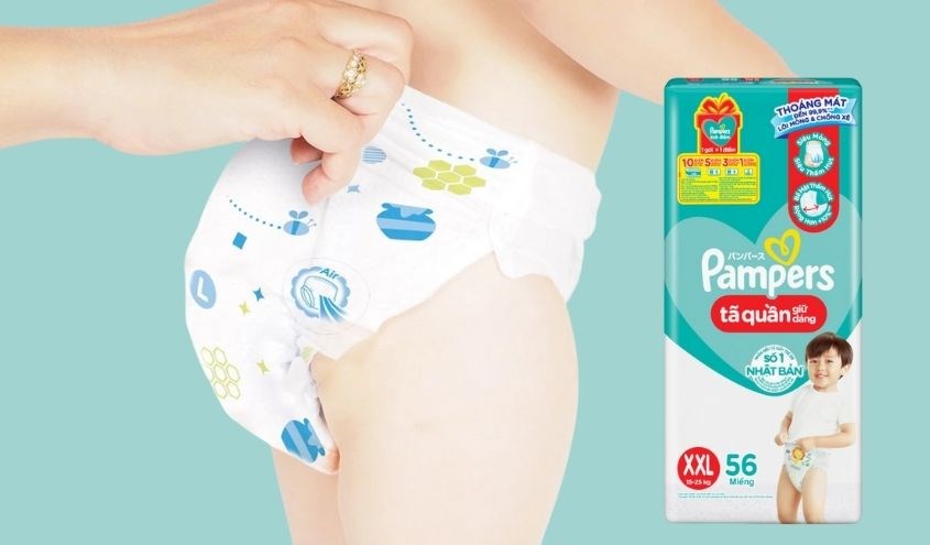 Tã quần Pampers Super Jumbo size XXL 56 miếng (15 - 25 kg)