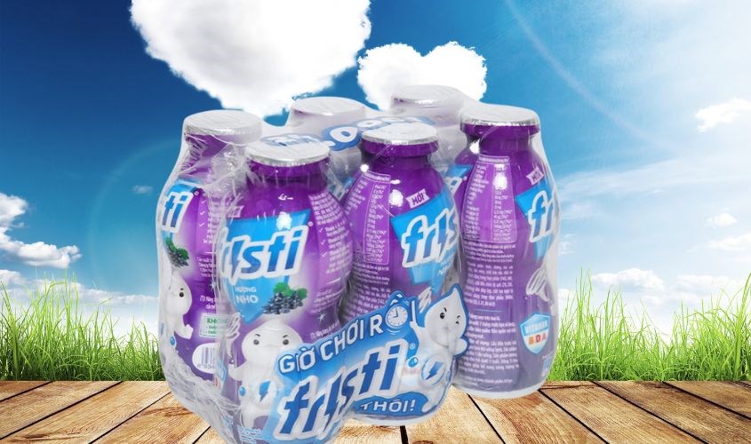 Lốc 6 chai sữa chua uống tiệt trùng Fristi hương nho 80 ml