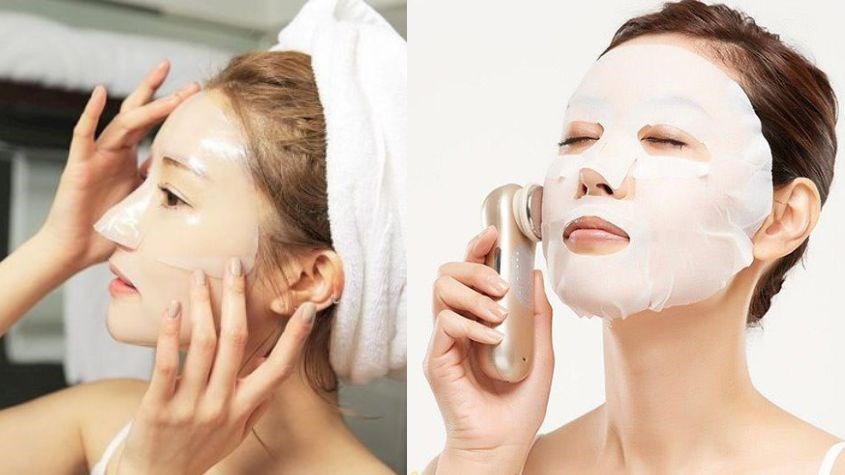 Kết hợp dùng máy massage mặt với mặt nạ