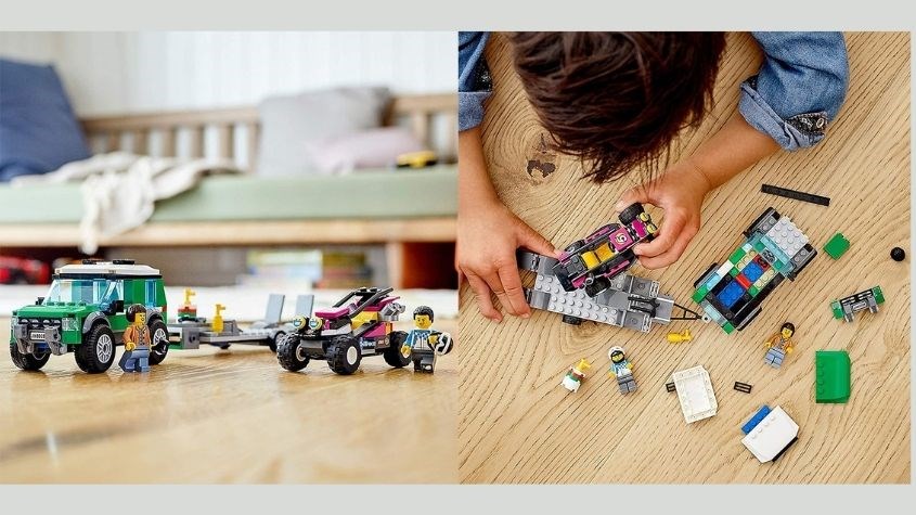 Đồ chơi xe tải vận chuyển mô tô địa hình Lego City 60288 (210 chi tiết) phù hợp với các bé trai