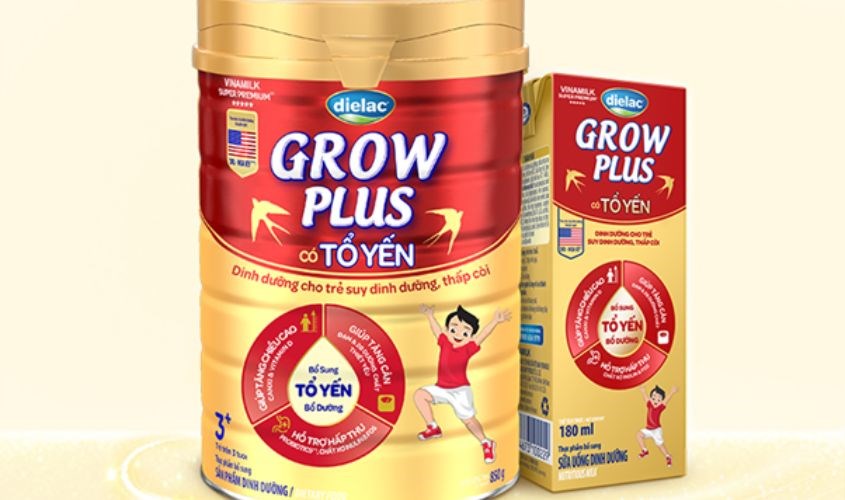 Sữa bột Dielac Grow Plus 3+ tổ yến 850g (trên 3 tuổi)