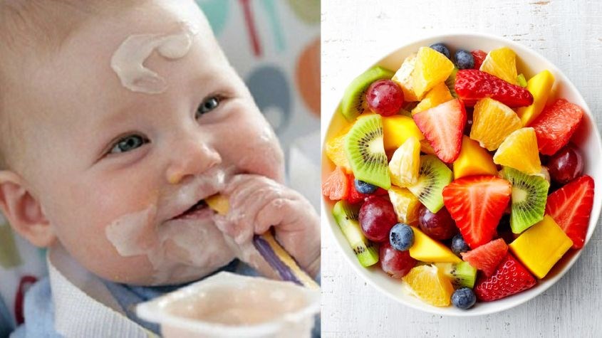Ăn váng sữa với trái cây giúp bé không bị ngán