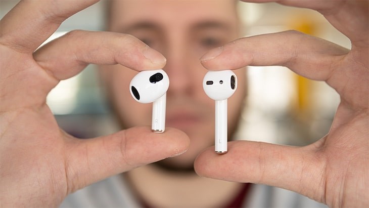 Thiết kế tai nghe của AirPods 3 sẽ ngắn hơn AirPods 2 giúp tránh gây vướng víu, cấn tai