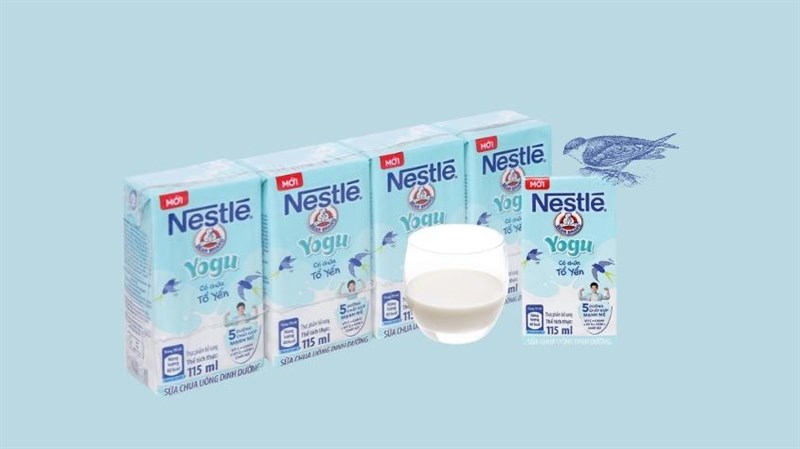 Lốc 4 hộp sữa chua uống liền Nestlé Yogu hương tổ yến 115 ml