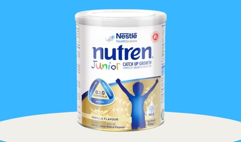 Sữa bột Nutren Junior hương vani 800g (1 - 10 tuổi) - Giao bao bì ngẫu nhiên
