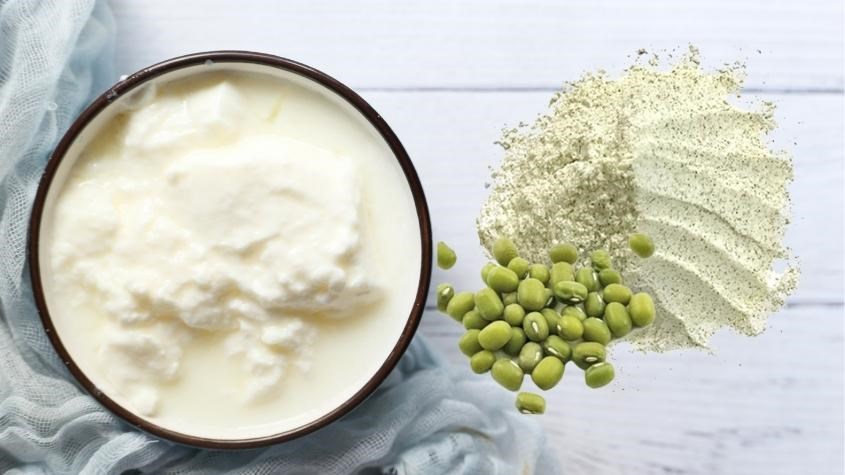 Đậu xanh và sữa chua giúp da trở nên mềm mịn, có khả năng hỗ trợ giảm thâm, mờ nám và tàn nhang