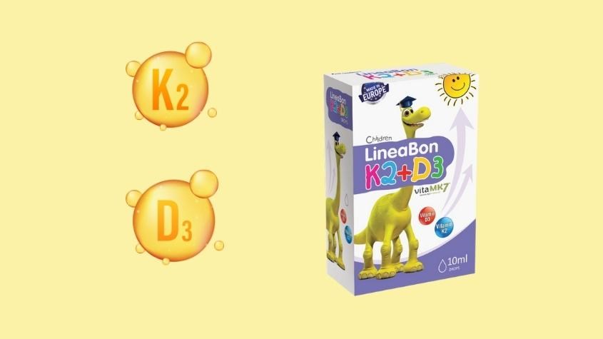 Siro LineaBon K2 + D3 hỗ trợ trẻ hấp thu canxi 10 ml