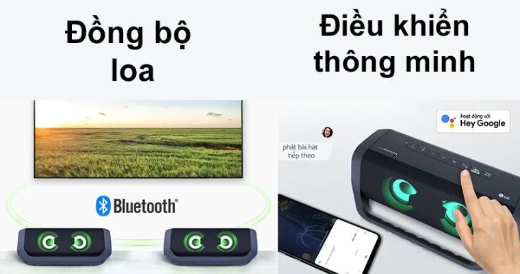 Loa Bluetooth LG XBoom Go PL7 và PN7 đều có khả năng đồng bộ loa với nhiều loa khác