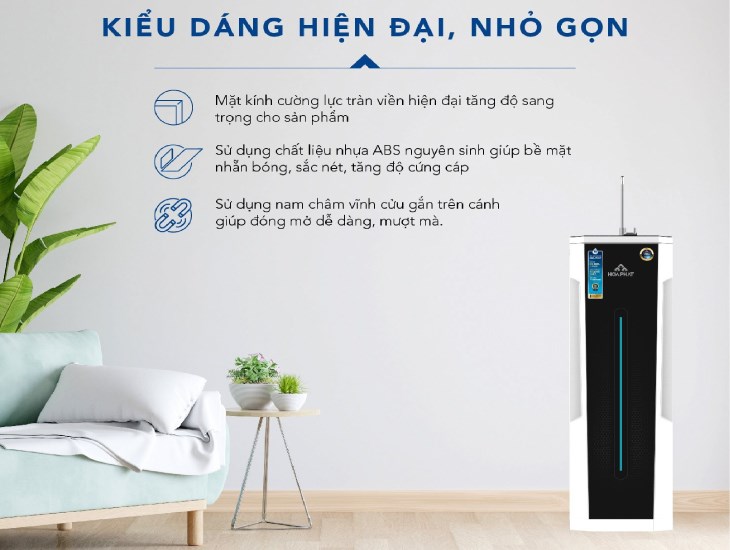 Máy lọc nước RO Hòa Phát HWS1B 1022 10 lõi có kiểu dáng tinh tế, đặc biệt 
