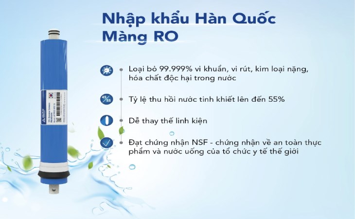Máy lọc nước RO Hòa Phát HWS1B 1022 10 lõi có lõi lọc RO nhập khẩu Hàn Quốc Máy lọc nước RO Hòa Phát HWS1B 1022 10 lõi có lõi lọc RO nhập khẩu Hàn Quốc
