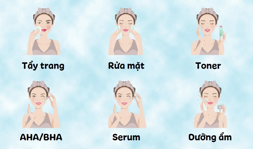 Cách sử dụng AHA và BHA đan xen