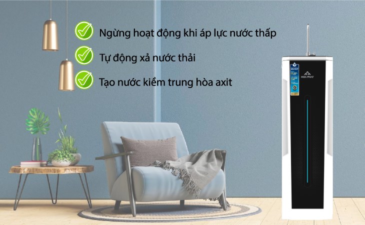 Máy lọc nước RO Hòa Phát HWS1B 1022 10 lõi được tích hợp nhiều tính năng thông minh, đảm bảo an toàn khi sử dụng