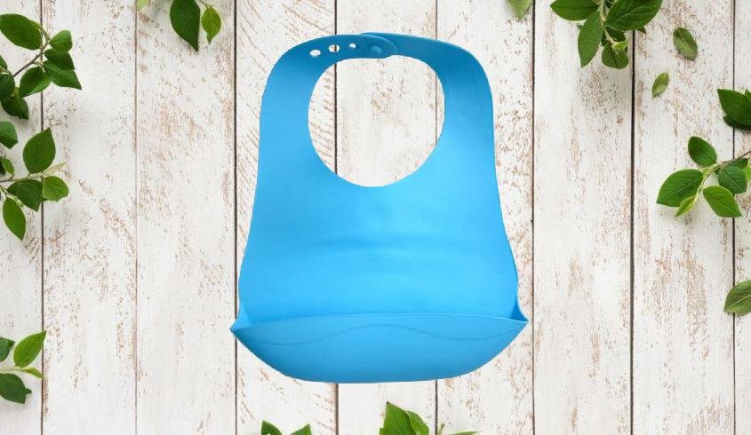 Yếm ăn cho bé nhựa nhiệt dẻo AMI 55302 - Màu xanh