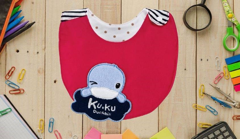 Yếm ăn cho bé cotton KuKu KU2233 - Màu ngẫu nhiên
