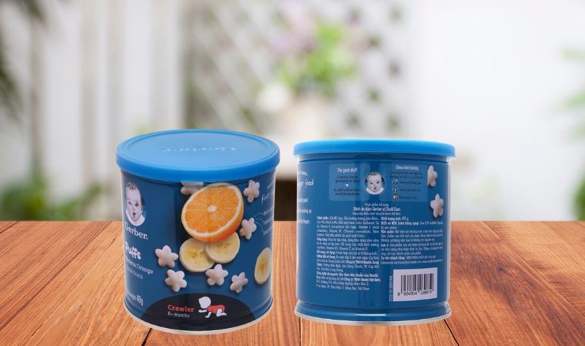 Bánh ăn dặm Gerber vị chuối, cam hộp 49g (từ 8 tháng)
