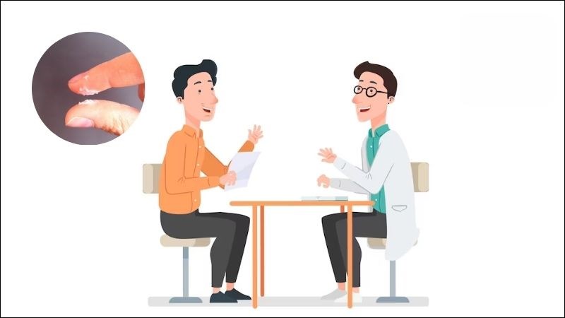 Bác sĩ sẽ quan sát dương vật và kiểm tra bựa sinh dục của bạn Bác sĩ sẽ quan sát dương vật và kiểm tra bựa sinh dục của bạn