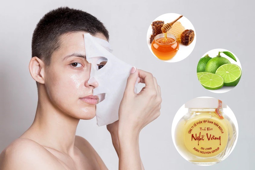 Cách làm mặt nạ chanh với tinh bột nghệ giúp kích thích sản sinh collagen cho da mặt căng mịn