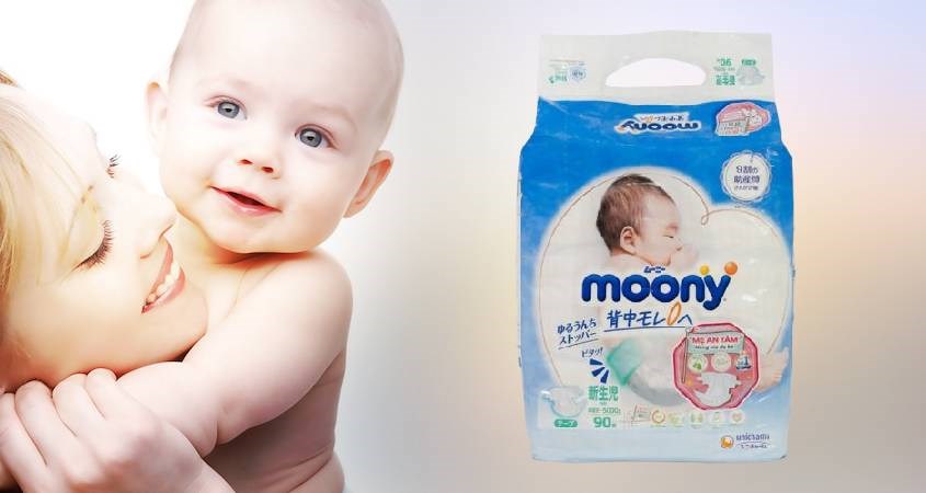 Tã dán Moony size NB 90 miếng (Dưới 5 kg)