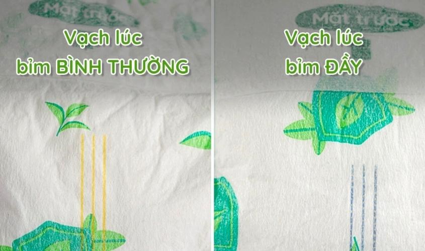 Phân biệt vạch báo đầy thông minh được in trên bề mặt bỉm
