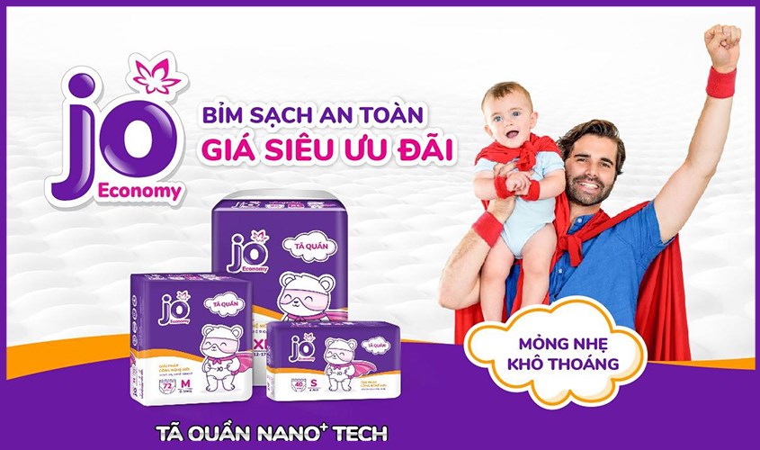 Bỉm Jo thấm hút, chống tràn hiệu quả cho bé yêu
