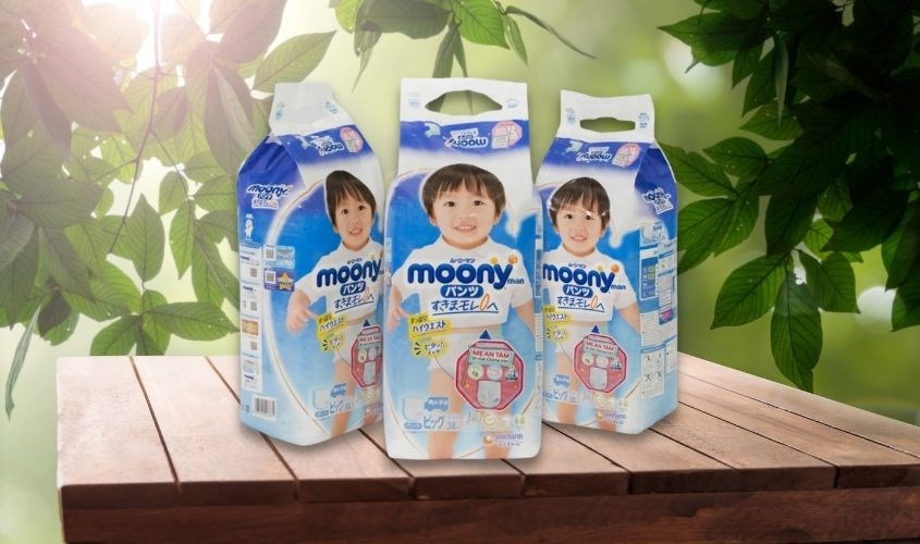 Tã quần Moony man bé trai size XL 38 miếng (12 - 22 kg)