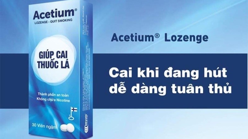 Viên ngậm Acetium Lozenge hỗ trợ cai thuốc lá hộp 30 viên