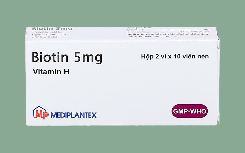 Biotin 5mg hỗ trợ trị viêm da, rụng tóc