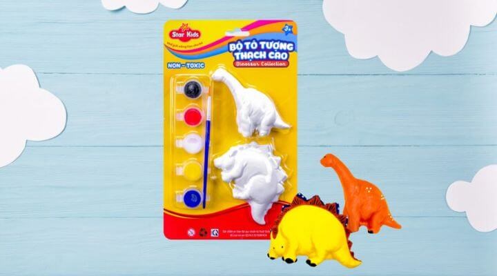 Bộ đồ chơi tô tượng thạch cao khủng long STAR KIDS K-121