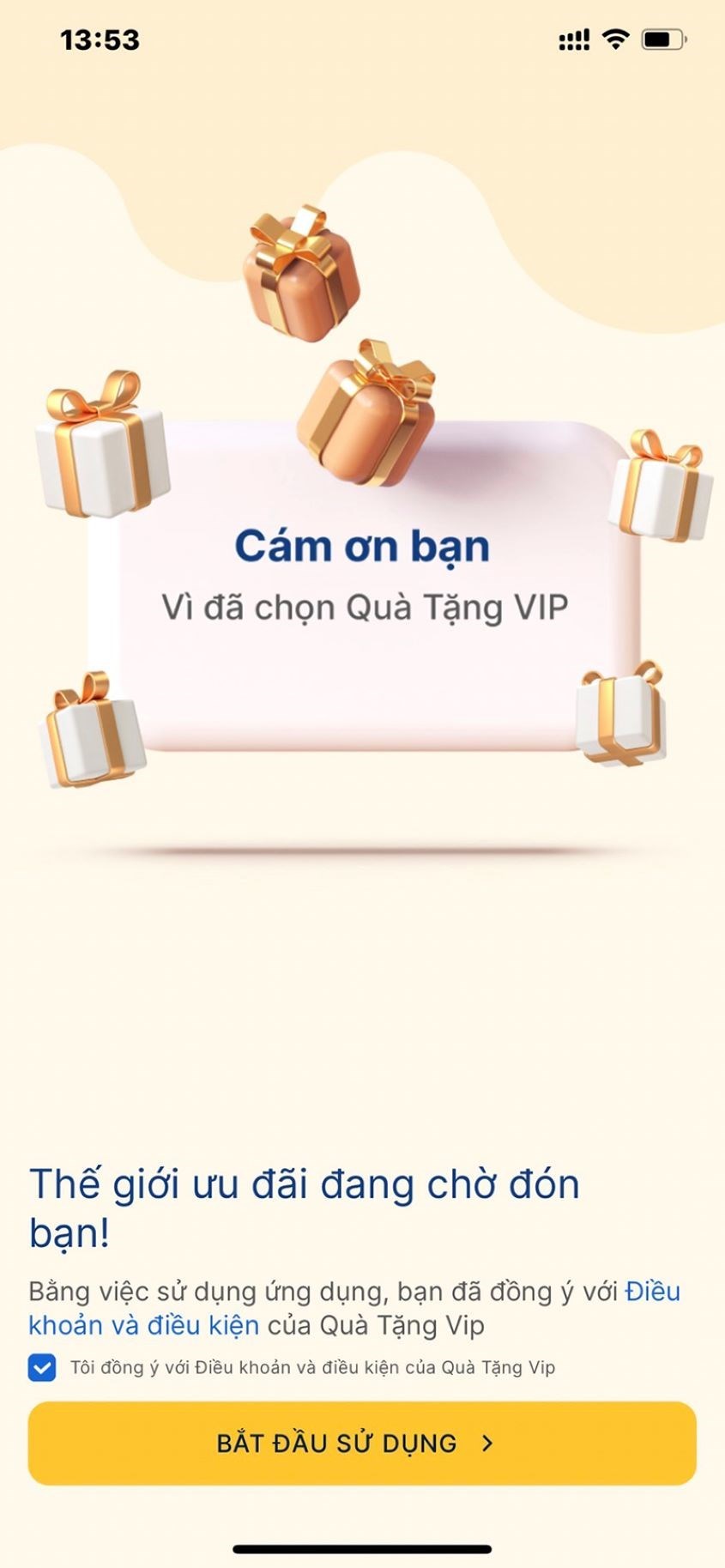 Bước 1 Quà tặng VIP