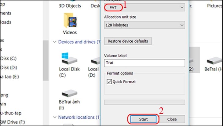 Bước hai thực hiện lần lượt như số thứ tự trên ảnh