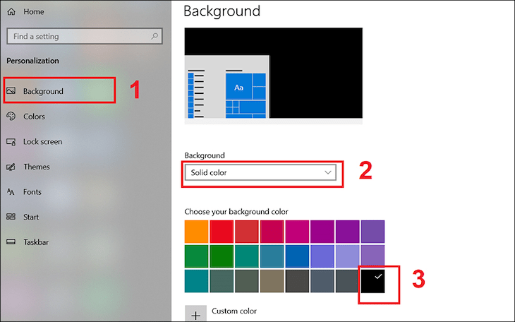 Lựa chọn một màu làm hình nên laptop để dễ dàng phát hiện điểm chết màn hình hay không