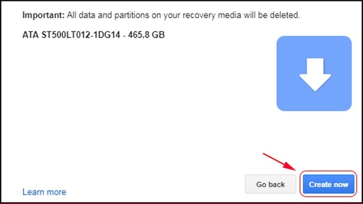 Bước cuối cùng của quá trình tải Chrome OS qua USB Boot