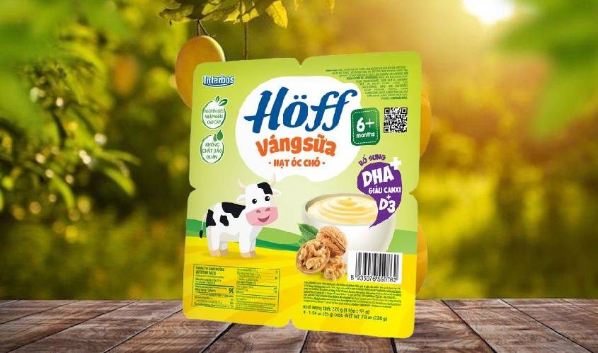Lốc 4 hũ váng sữa Hoff vị óc chó 55g