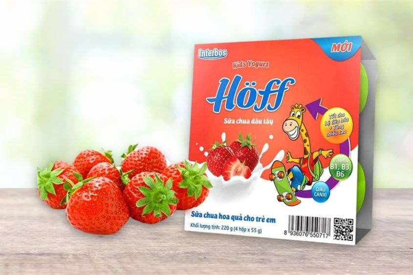 Sữa chua trái cây Hoff vị dâu Các thực phẩm cho bé bị tiêu chảy