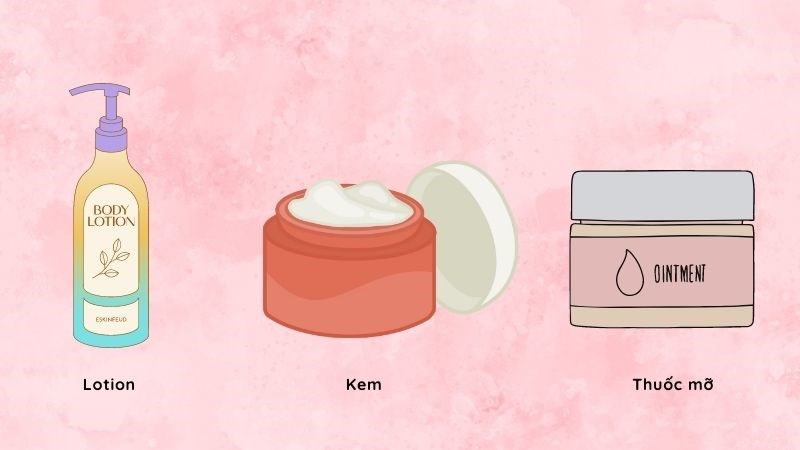 C&aacute;c dạng dưỡng ẩm thường thấy tr&ecirc;n thị trường hiện nay