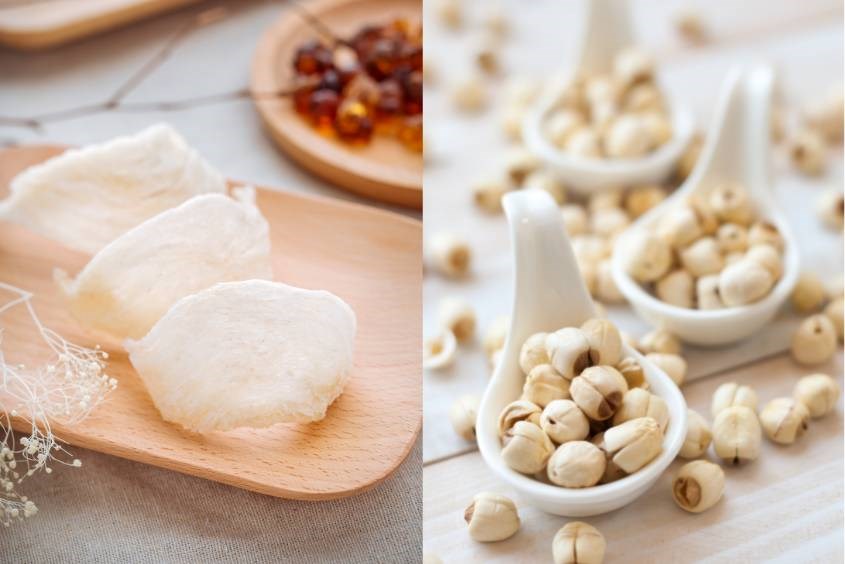 Cách chưng yến cho bà bầu với hạt sen (Ảnh: Canva)