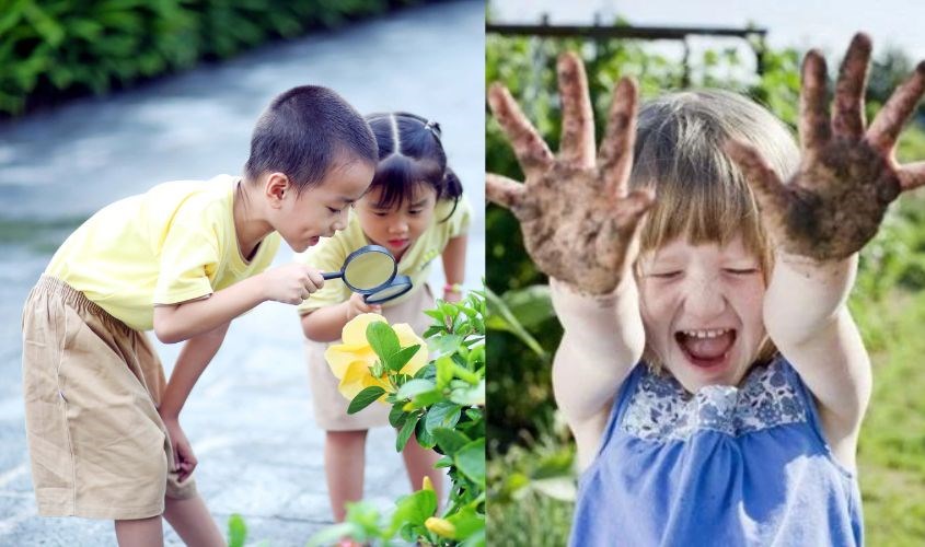 Trẻ lên 4 thích thú khám phá thế giới xung quanh mình. Nguồn: Internet.