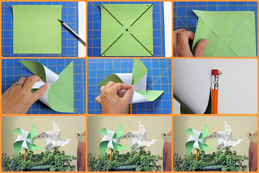 Cách làm đồ chơi bằng giấy hình chong chóng