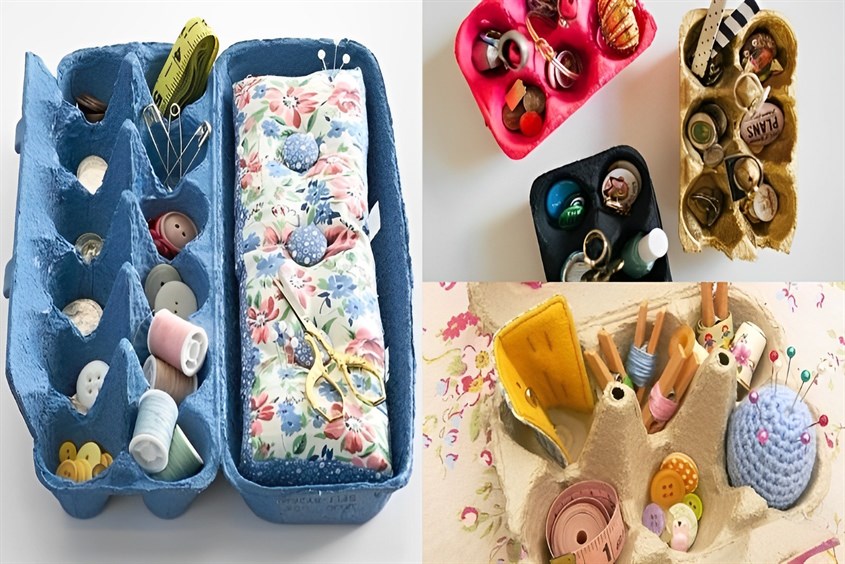 Làm đồ chơi từ khay đựng trứng thành hộp đựng đồ thủ công