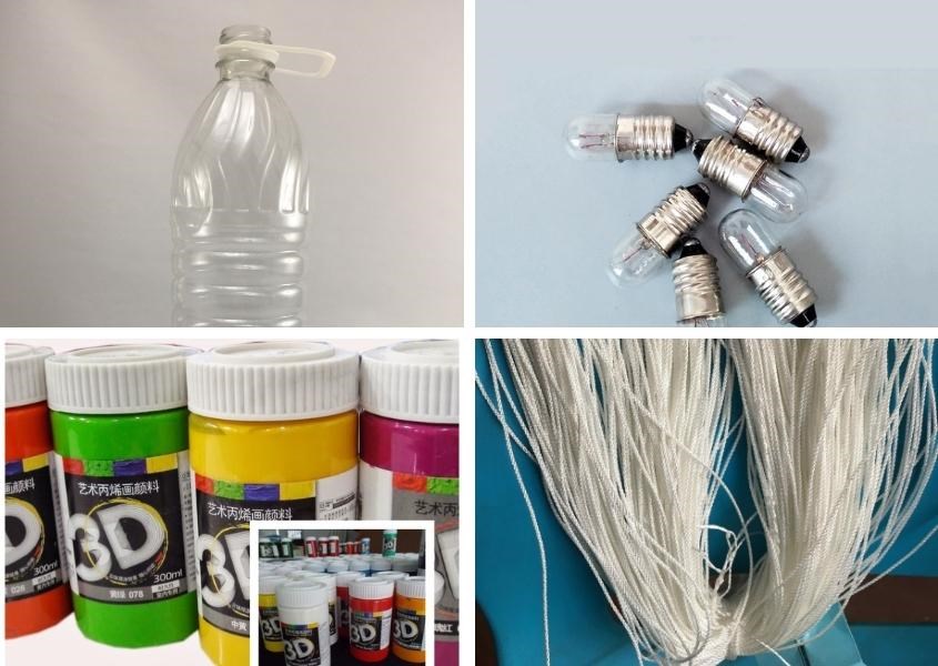 Nguyên liệu chính để làm đèn lồng hình ma chùm