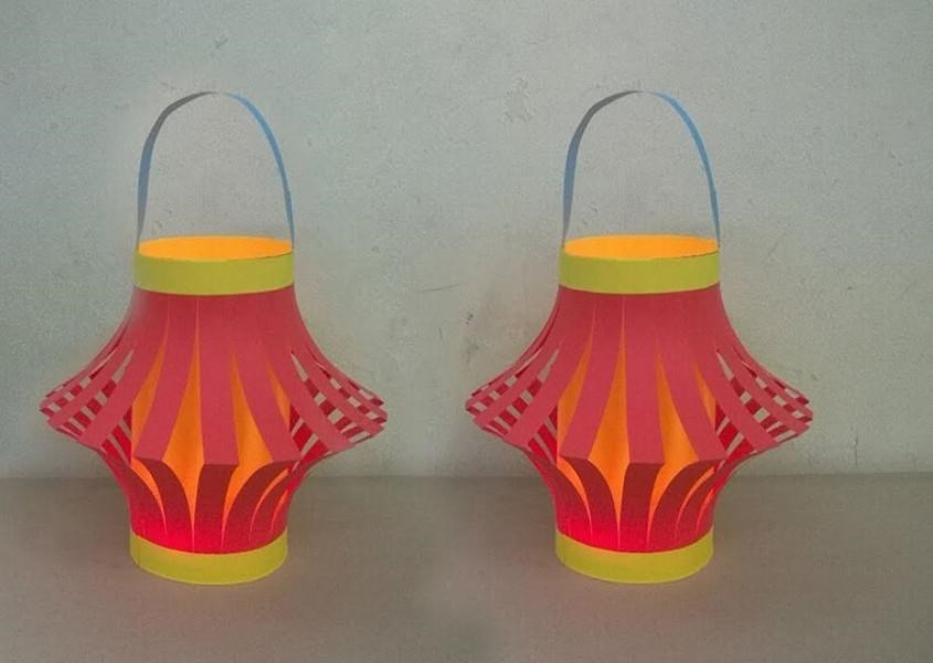 Lồng đèn bằng giấy đã được hoàn thiện