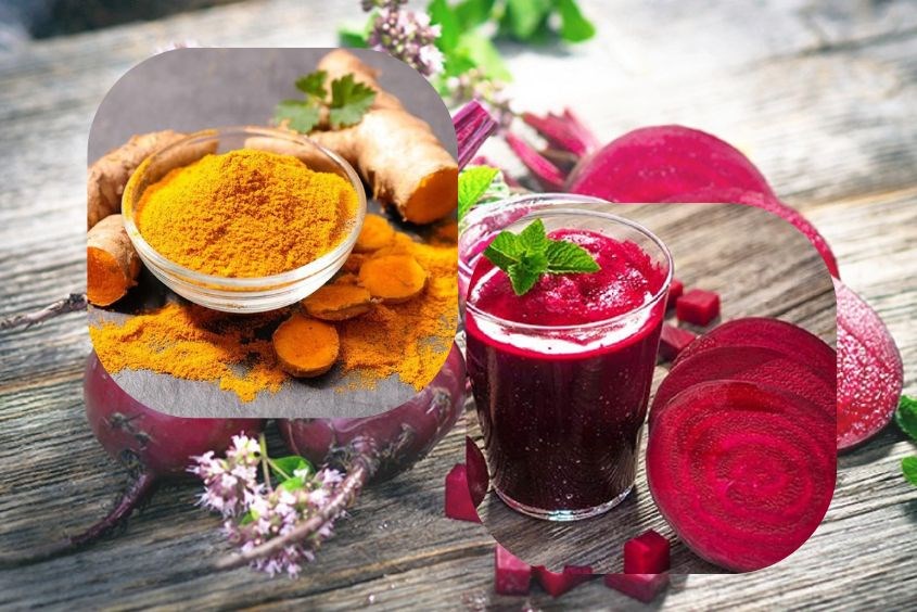 Mặt nạ củ dền với tinh bột nghệ giúp mờ sẹo mụn