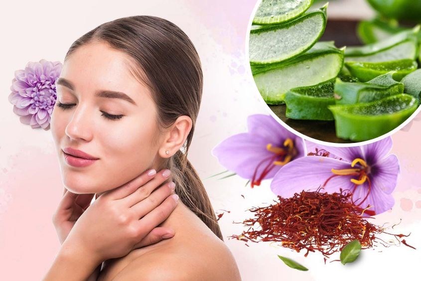Mặt nạ nhụy hoa nghệ tây với nha đam giúp dưỡng da sáng mịn