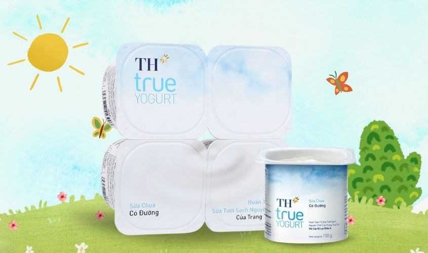Lốc 4 hộp sữa chua có đường TH true YOGURT 100g (từ 1 tuổi)