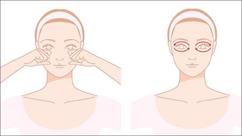 Massage vùng mắt theo hình bầu dục